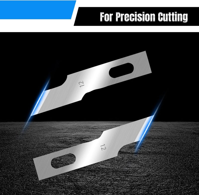 QIMAOO 120 Pcs Exacto Knife Blades, #12 High Carbon Steel Hobby Knife Blade Refills Hobby Knife Replacement Blades for Craft, Scrapbooking, Stencil - Image 4